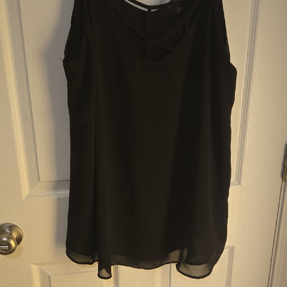 Torrid Elegant Black Sleeveless Blouse